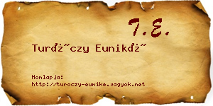 Turóczy Euniké névjegykártya